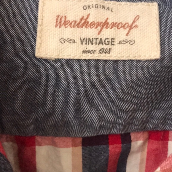 Weatherproof Red and Blue Button Down Shirt - Picture 2 of 7